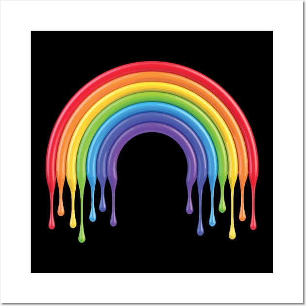 Rainbow rain melting dripping | LGBTQ Queer Gay pride Wall Art by Vane22april